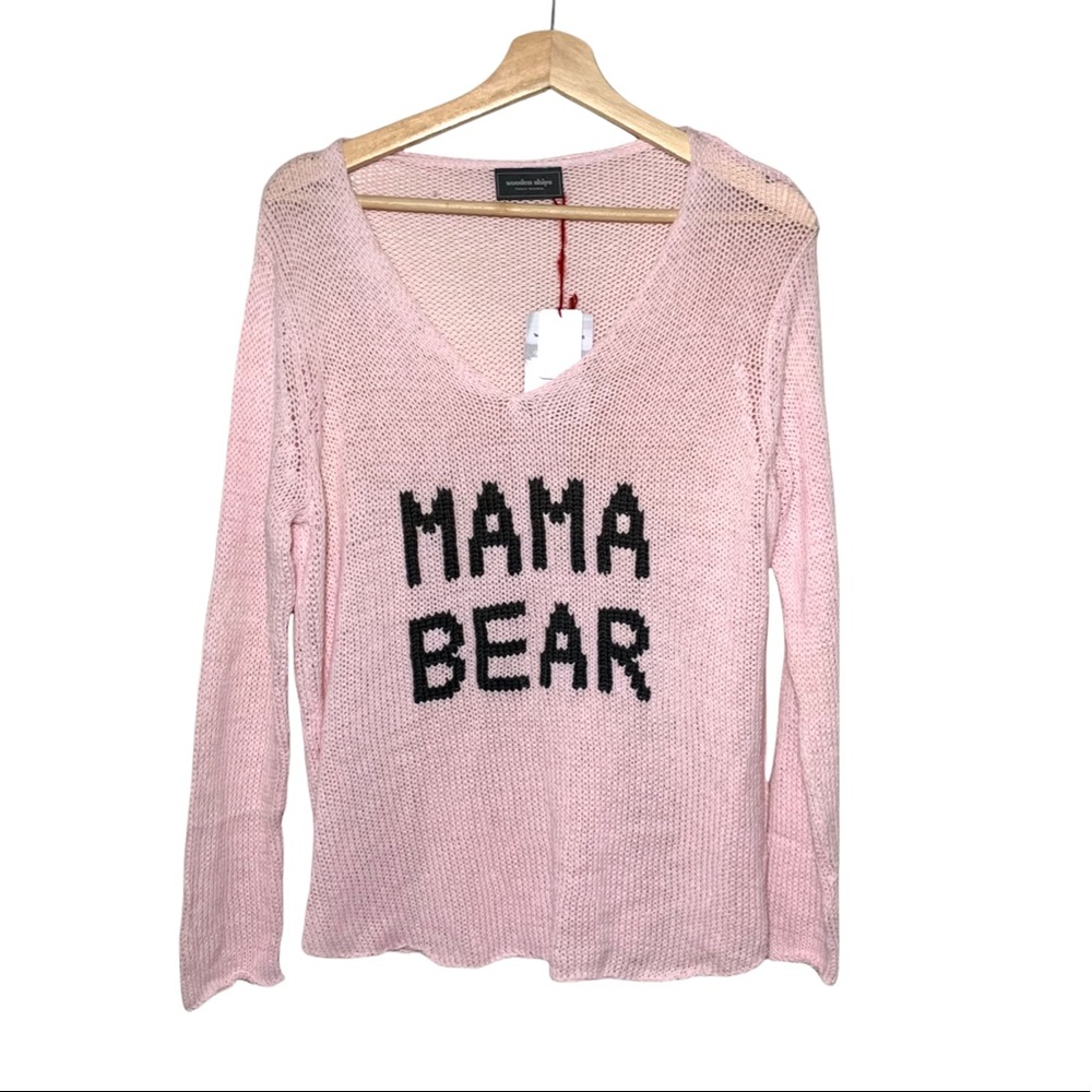 Anthropologie Wooden Ships Mama Bear Long Sleeve Sweater Small
